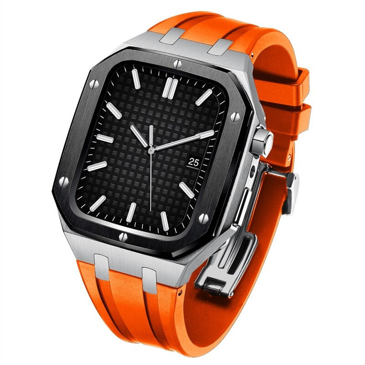 Rubber Watch Band and Stainless Steel Case Kits for Apple Watches
