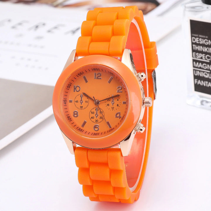 Bright Candy Colored Silicone Strap Quartz Watches