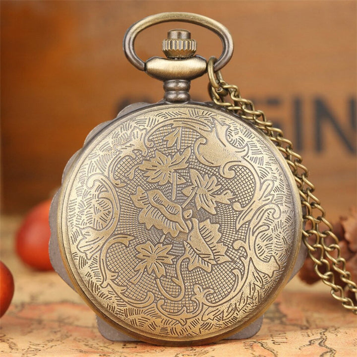 Pearl Shell Shape Necklace Pendant Quartz Pocket Watches