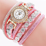 Wrap Around Rhinestone Embellished Arabic Dial Bracelet Quartz Watches