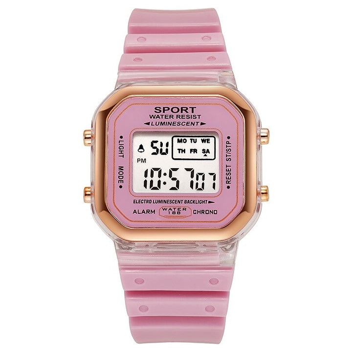 Candy Color Luminous Digital LED Display Sports Leisure Chronograph Watches