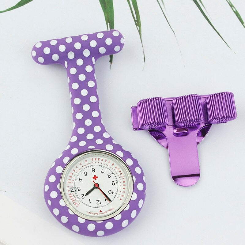 Polka Dot Silicone Pocket Quartz Watches with Pen Holder