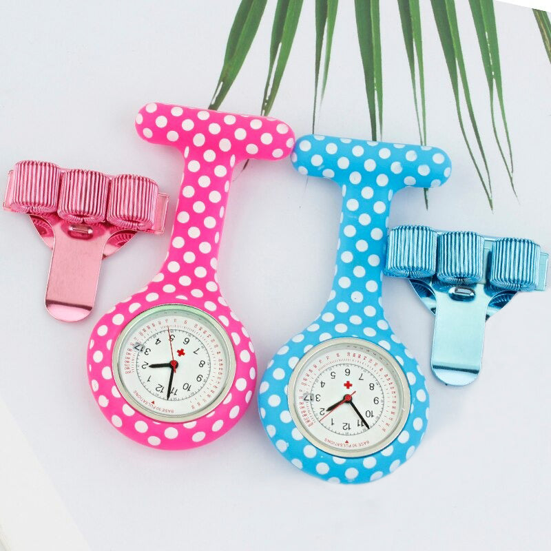 Polka Dot Silicone Pocket Quartz Watches with Pen Holder