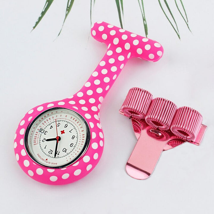 Polka Dot Silicone Pocket Quartz Watches with Pen Holder