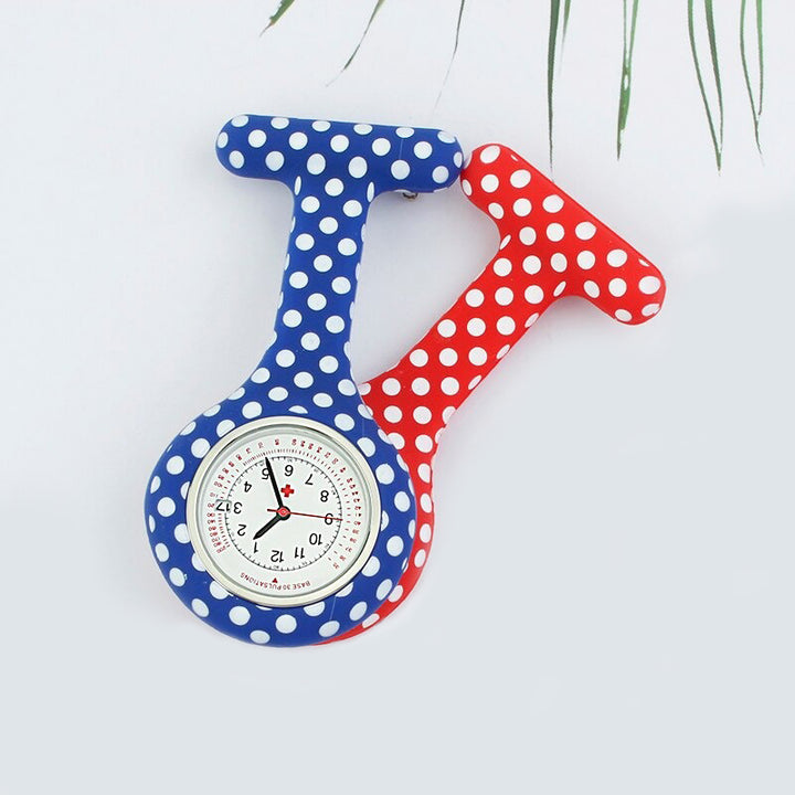 Polka Dot Silicone Pocket Quartz Watches with Pen Holder