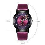 Fashion Butterfly Dial with Vegan Leather Strap Purple Quartz Watches