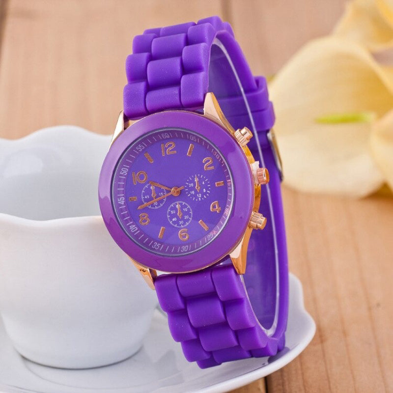 Bright Candy Colored Silicone Strap Quartz Watches