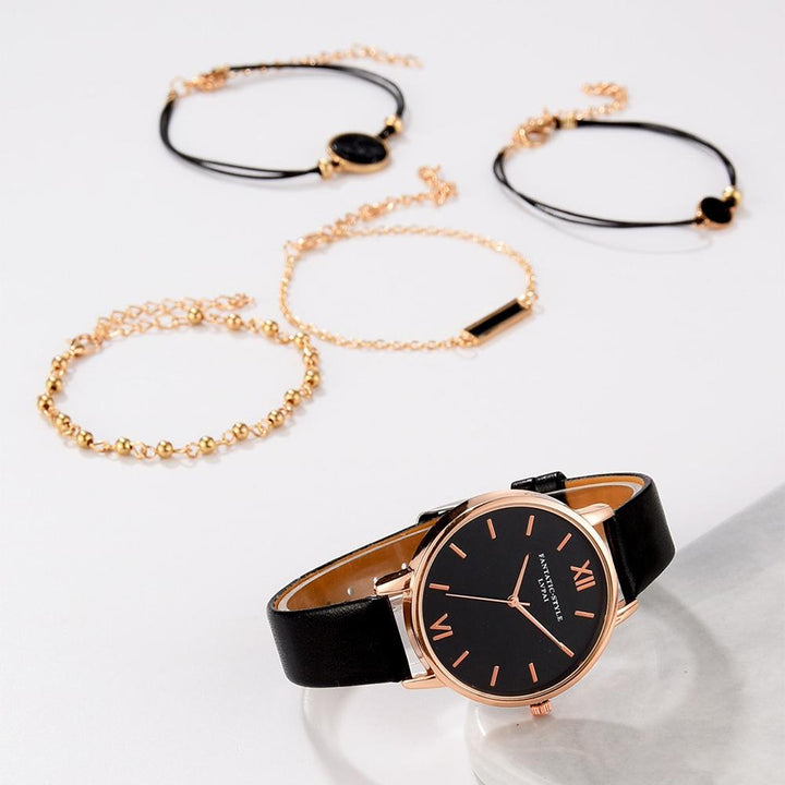 Quartz Watches - Voguish Watch Set Quartz Wristwatch With Minimalist Bracelets