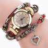 Multi-layer Classic Vegan Leather Strap with Heart Charm Quartz Watches