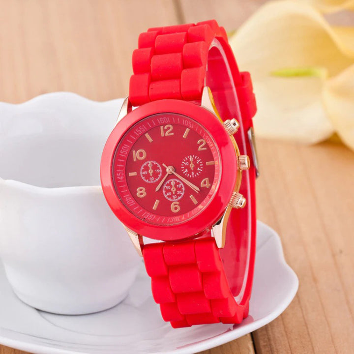 Bright Candy Colored Silicone Strap Quartz Watches