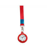 Solid Color Silicone Clip-on Lanyard Quartz Pocket Watches