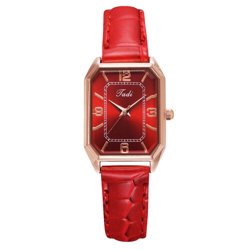 Minimalist Classic Rectangle Case with Vegan Leather Strap Quartz Watches