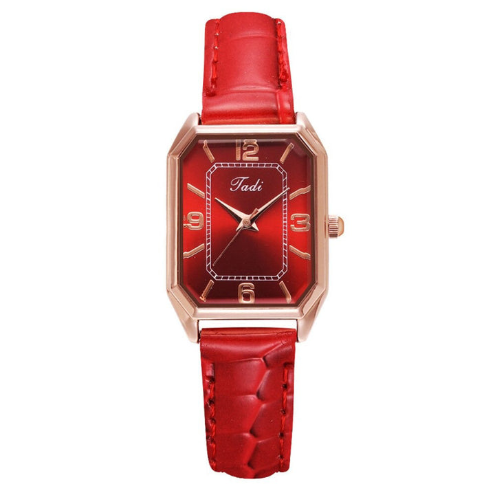 Minimalist Classic Rectangle Case with Vegan Leather Strap Quartz Watches
