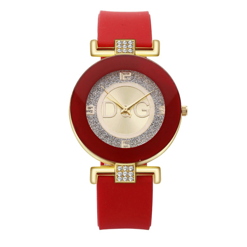 Dazzling Big Round Dial with Silicone Strap Quartz Watches