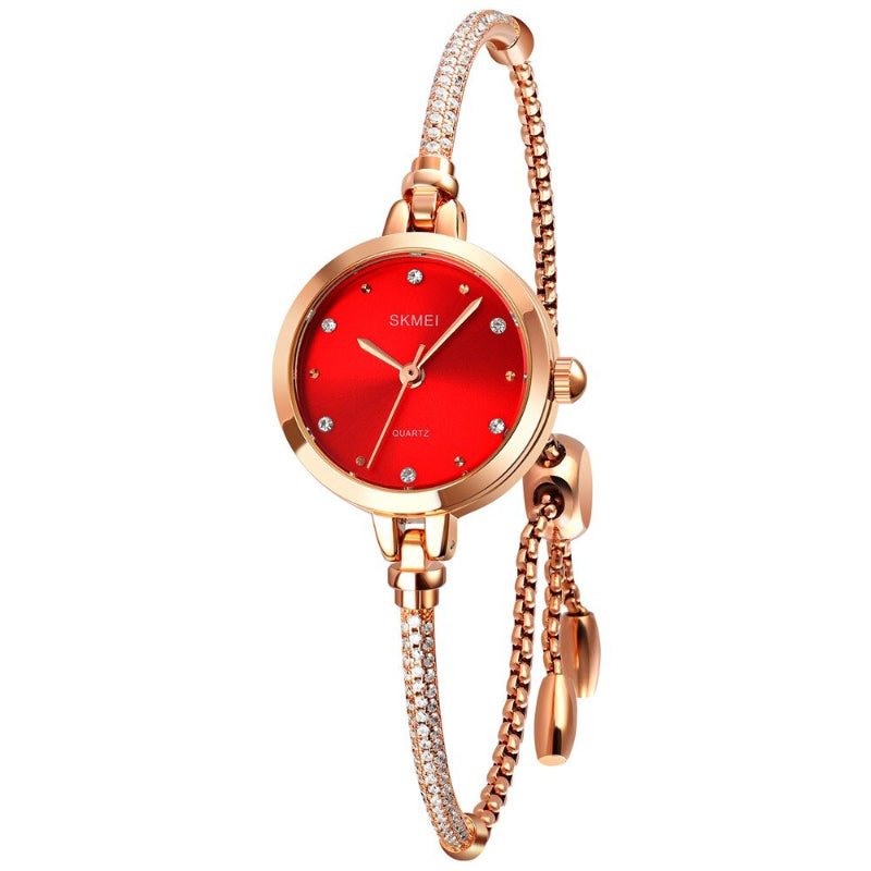 Dazzling Colored Rhinestone Dial Quartz Watch Bracelet