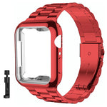 Case and Stainless Steel Strap Replacement Set for Apple Watches