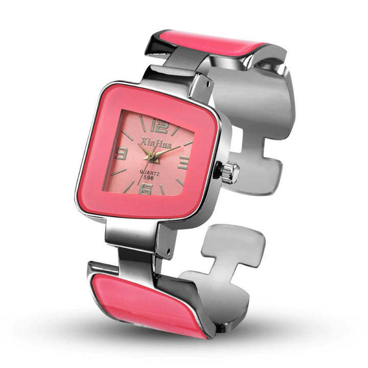 Extraordinary Square Dial Cuff Bangle Bracelet Quartz Watches