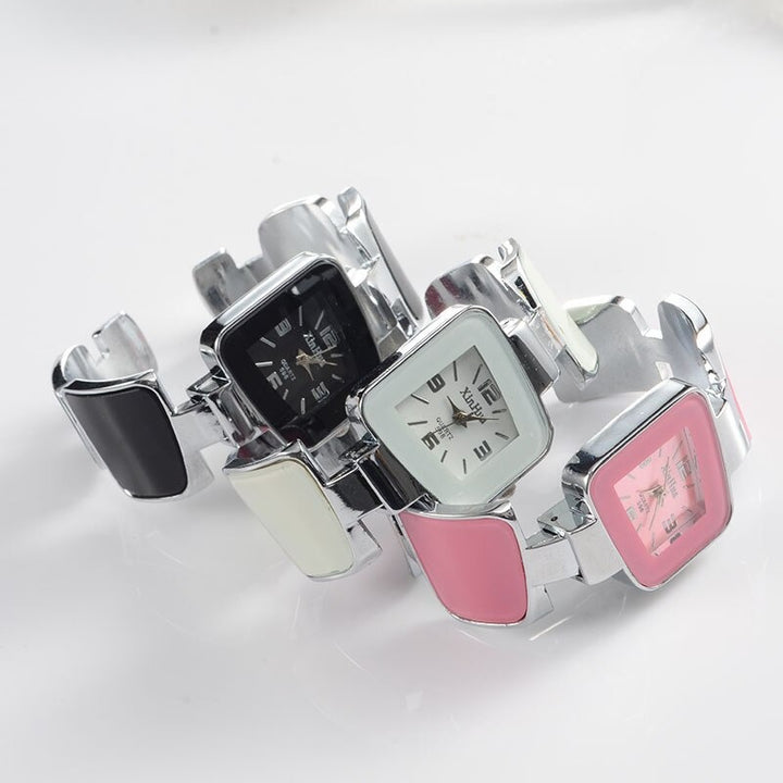 Extraordinary Square Dial Cuff Bangle Bracelet Quartz Watches