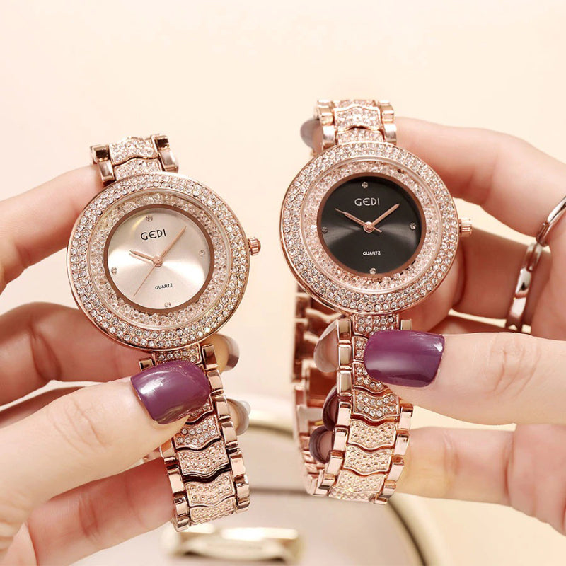 Extravagant Rhinestone Emblazed in Stainless Steel Quartz Watches