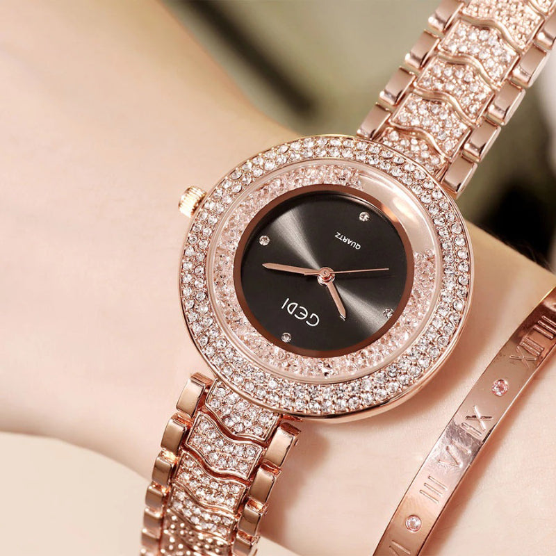 Extravagant Rhinestone Emblazed in Stainless Steel Quartz Watches