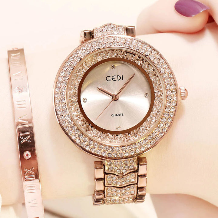 Extravagant Rhinestone Emblazed in Stainless Steel Quartz Watches