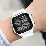 Sporty Dual-Time Display Digital Chronograph Watches