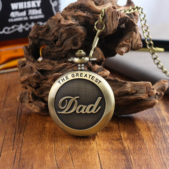 Antique Retro Bronze Quartz Pocket Watches Gift For Father