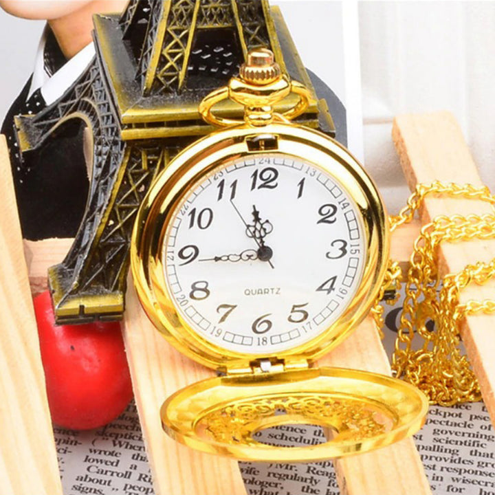 High-Fashion Smooth Surface Retro Flower Pocket Quartz Watches