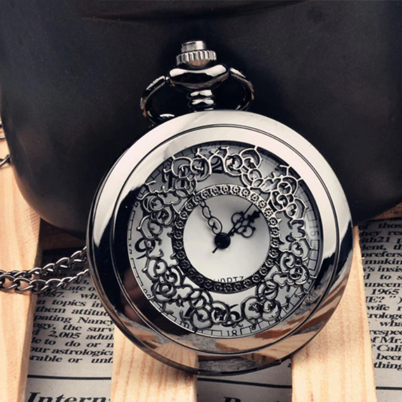 High-Fashion Smooth Surface Retro Flower Pocket Quartz Watches