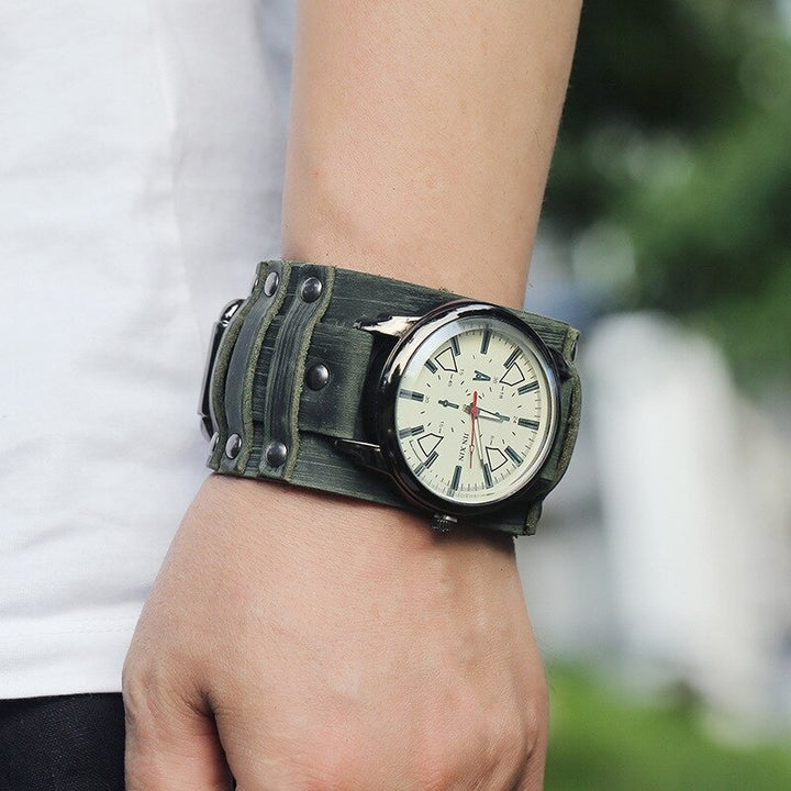 Retro Thick Genuine Leather Strap Quartz Watches