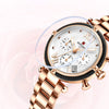 Sleek and Voguish Chronograph Dial with Stainless Steel Band Quartz Watches