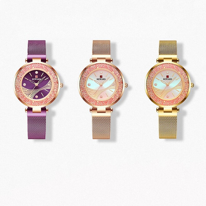 Glitz and Shine Rhinestones with Glowing Dial Quartz Watches