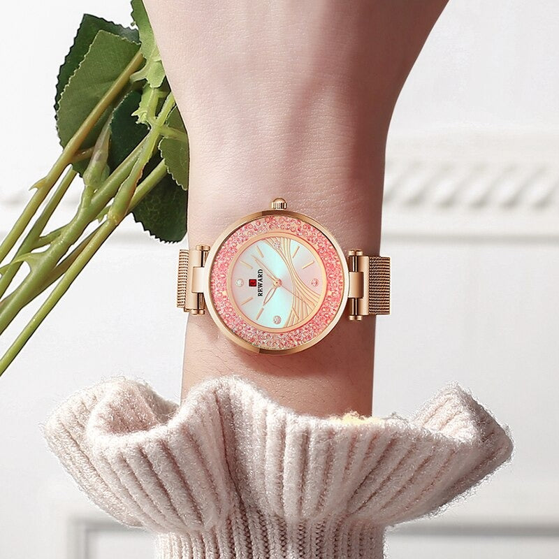 Glitz and Shine Rhinestones with Glowing Dial Quartz Watches