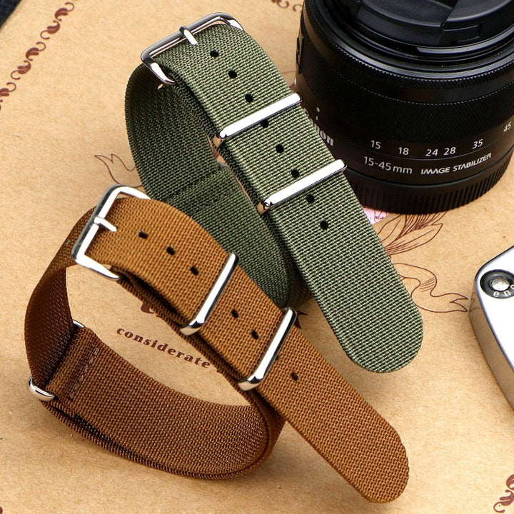 Rugged Nylon Military Watchbands with Stainless Steel Buckle