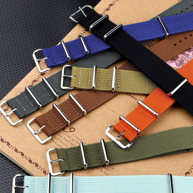 Rugged Nylon Military Watchbands with Stainless Steel Buckle