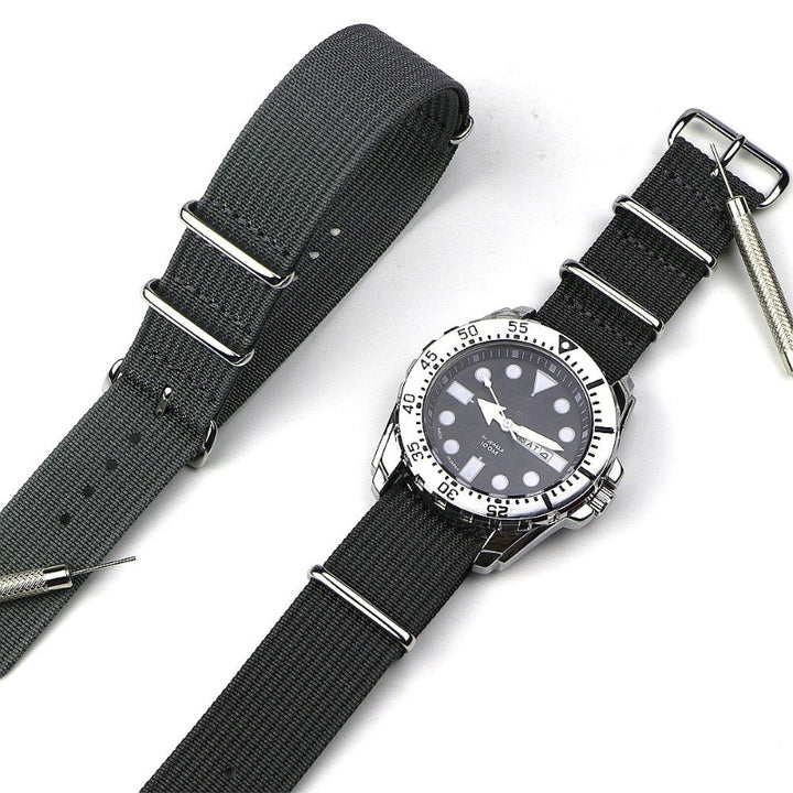 Rugged Nylon Military Watchbands with Stainless Steel Buckle