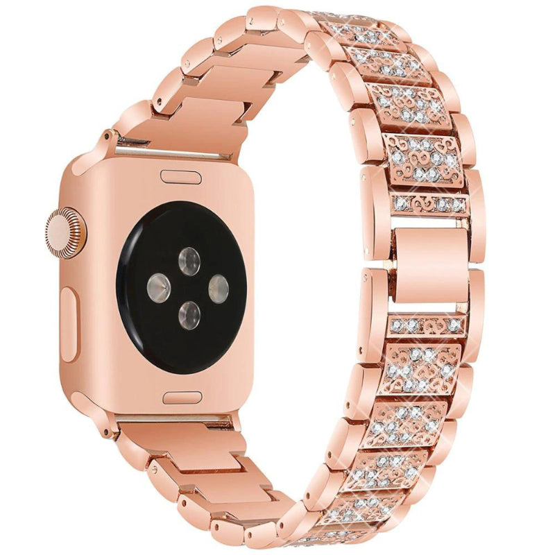 Stainless Steel Rhinestone-studded Replacement Strap for Apple Watches