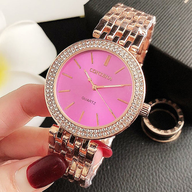 Upscale Rhinestone Embellished Women's Quartz Watches