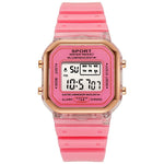 Candy Color Luminous Digital LED Display Sports Leisure Chronograph Watches