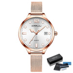 Woman's Fashion Ultra-thin Mesh Band Luminous Quartz Watches