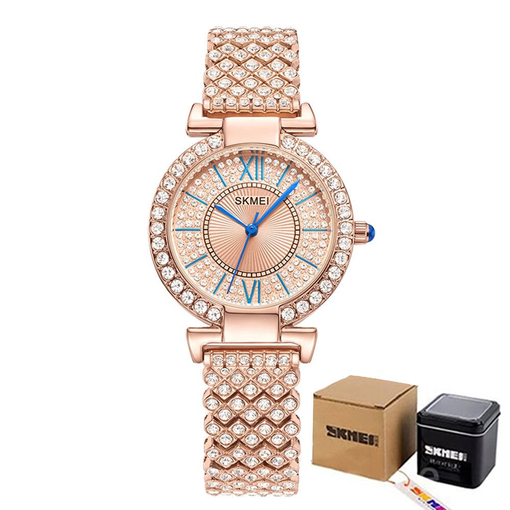 Elegant Sparkling Rhinestone Studded Dial Women's Quartz Watches