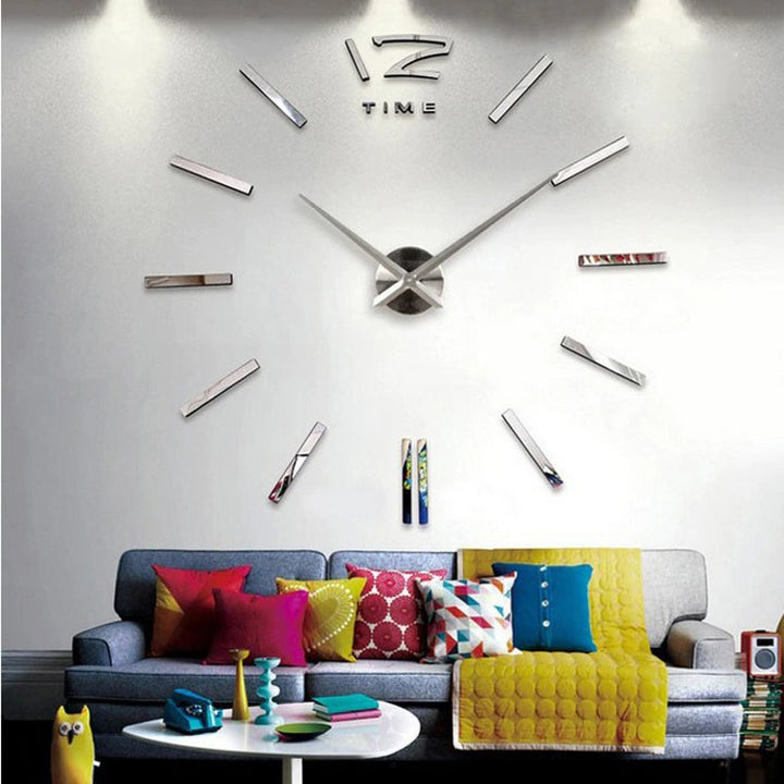 Frameless 3D Acrylic Mirror DIY Stickers Quartz Wall Clocks