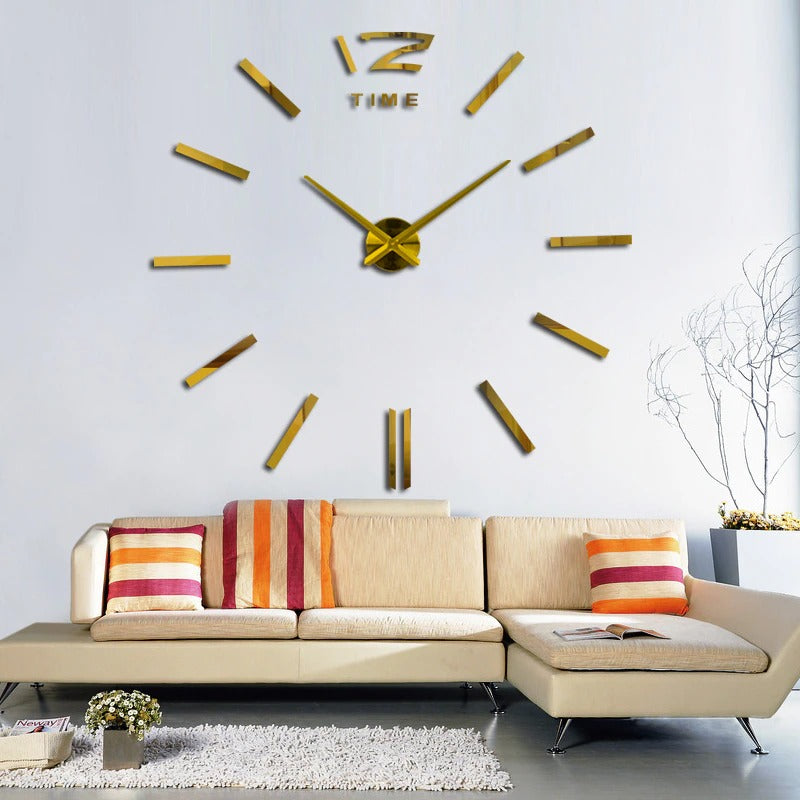 Frameless 3D Acrylic Mirror DIY Stickers Quartz Wall Clocks