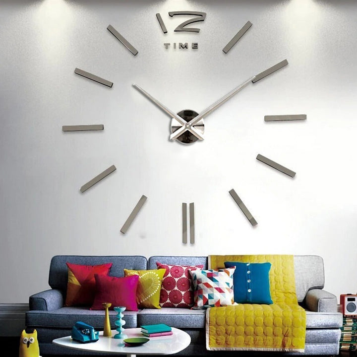 Frameless 3D Acrylic Mirror DIY Stickers Quartz Wall Clocks