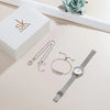 Women's Quartz Watches with Rhinestone Bracelet and Necklace Set