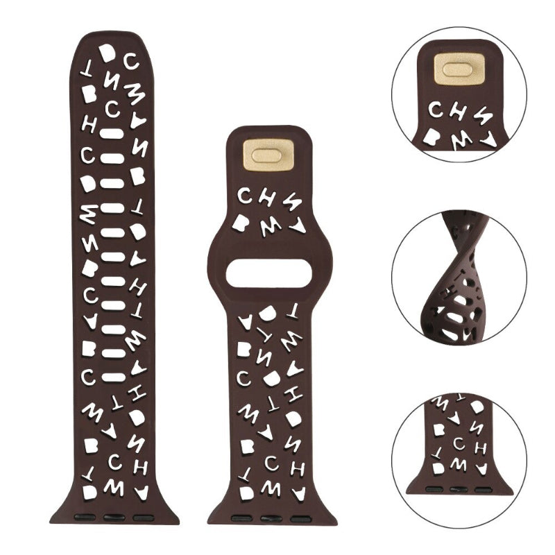 Breathable Hollow Letter Design Replacement Straps for Apple Watches