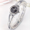 Stainless Steel Rhinestone Adorned Round-Shaped Dial Quartz Watches