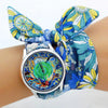 Ethnic Style Wrap Around Flower Pattern Cloth Strap Quartz Watches
