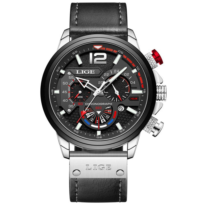 Leisure and Sports Trend with Superior Vegan Leather Strap Chronograph Quartz Watches