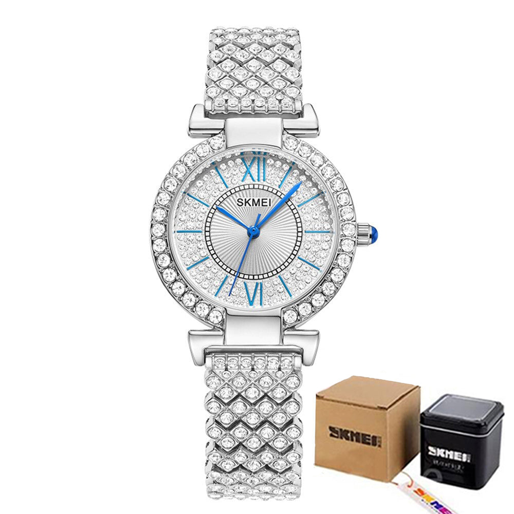 Elegant Sparkling Rhinestone Studded Dial Women's Quartz Watches